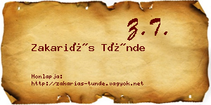 Zakariás Tünde névjegykártya